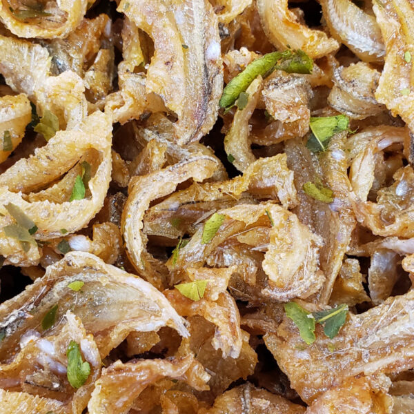 2081 辣味檸檬酥脆魚片 Spicy Lemon Leaf Crispy Himego Fish-Cá cơm lá chanh cay sấy khô